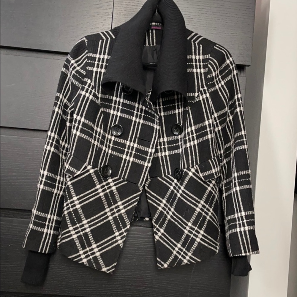 Black Plaid Coat